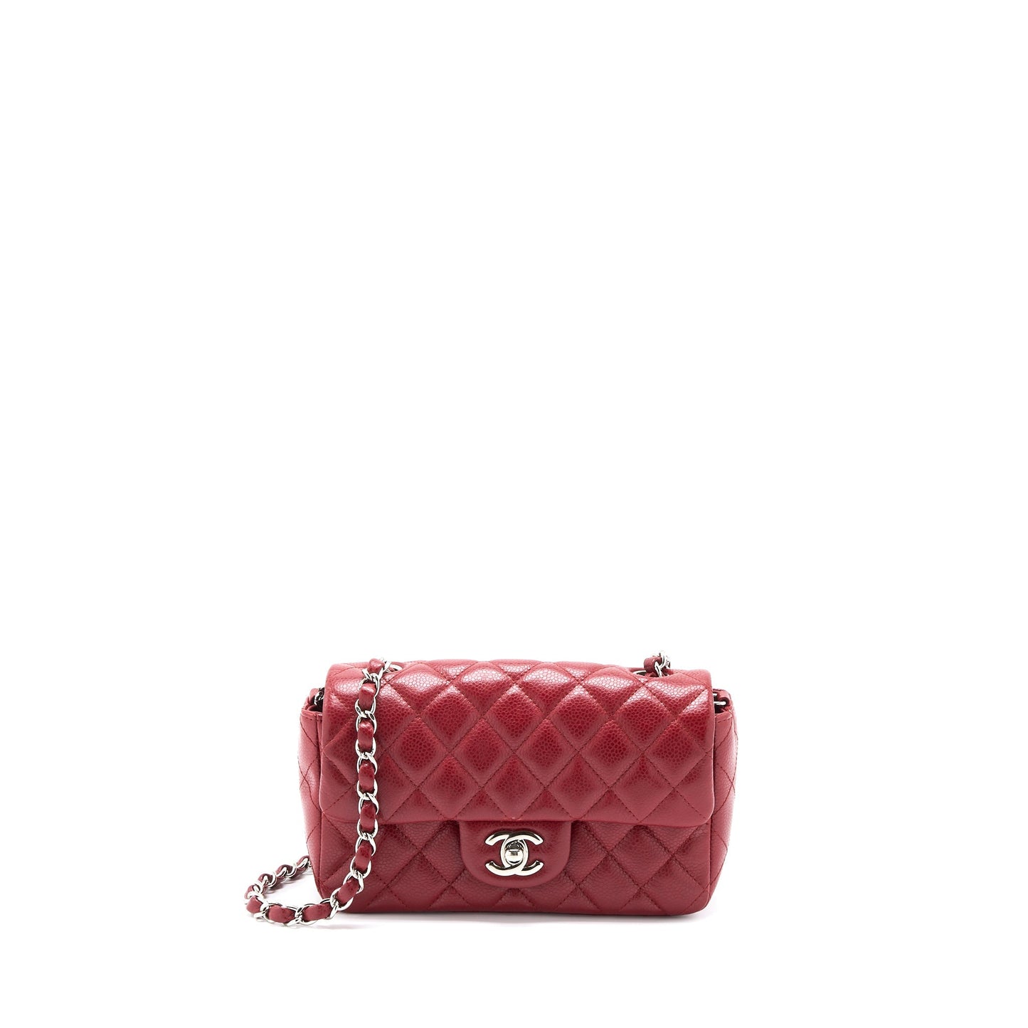 Chanel Rectangular Flap Caviar SHW Red Shoulder Bag