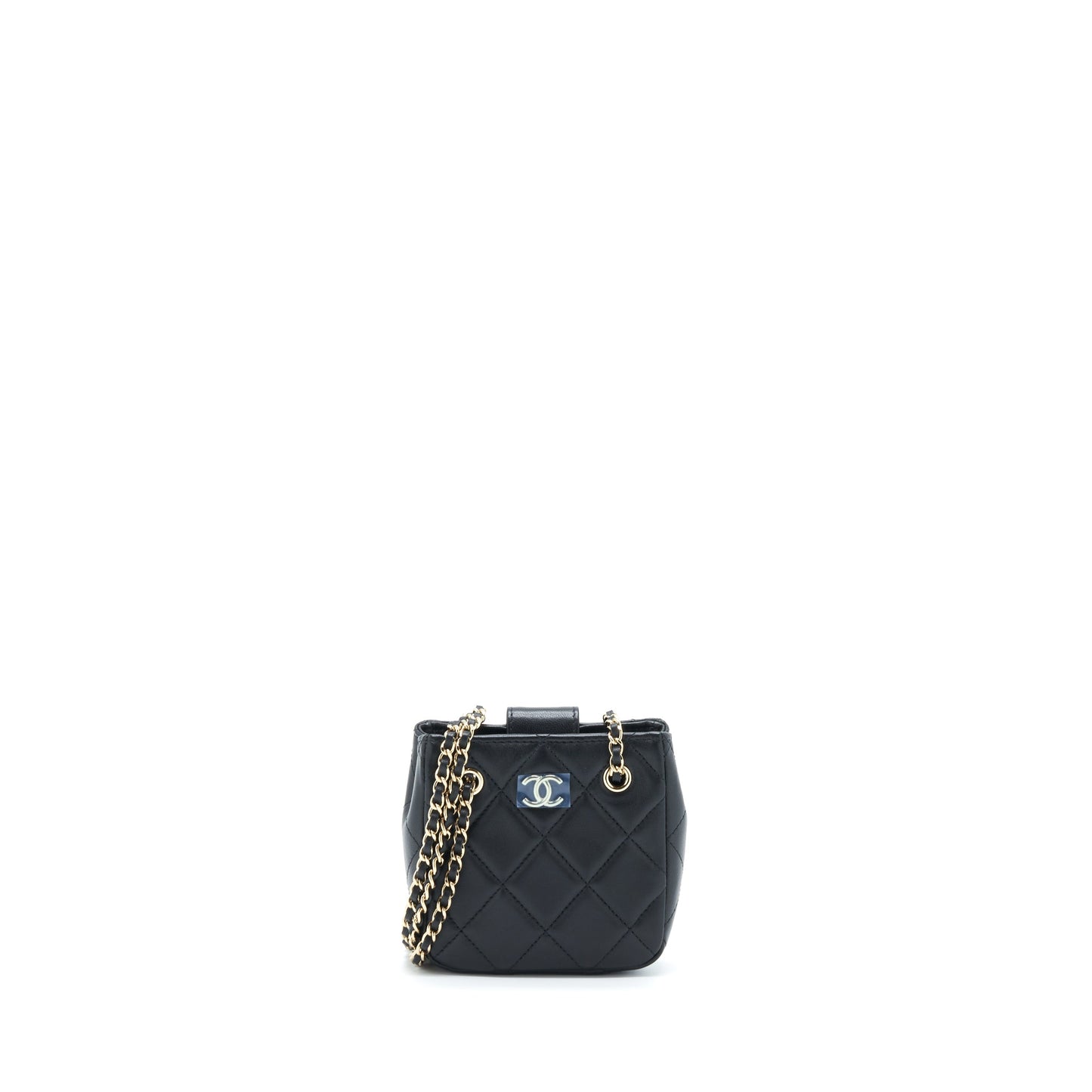 Chanel 22C Lambskin LGHW Black Crossbody Bag