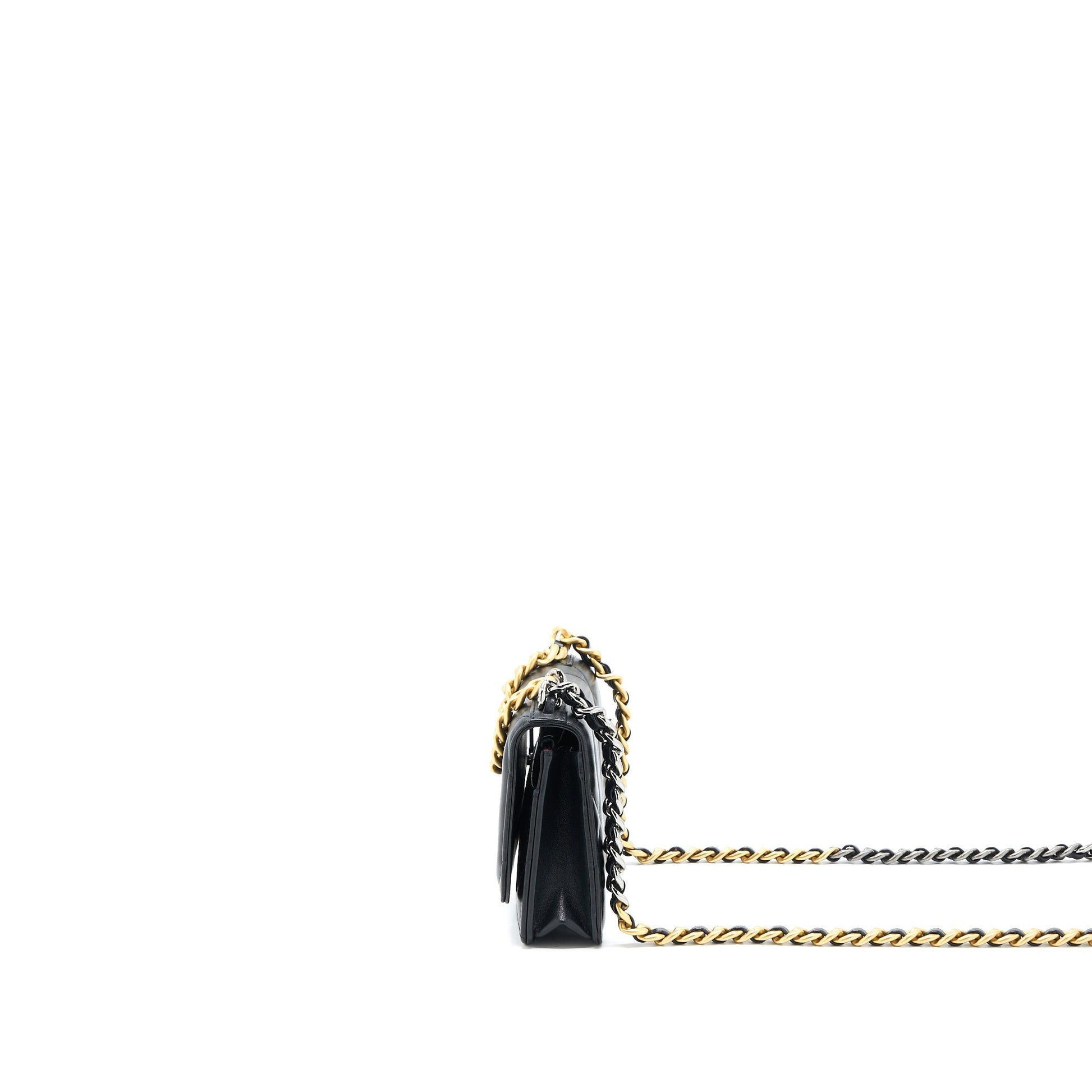 Chanel 19 On Lambskin Hardware Microchip Multicolour Black Wallet Case Hardware Microchip