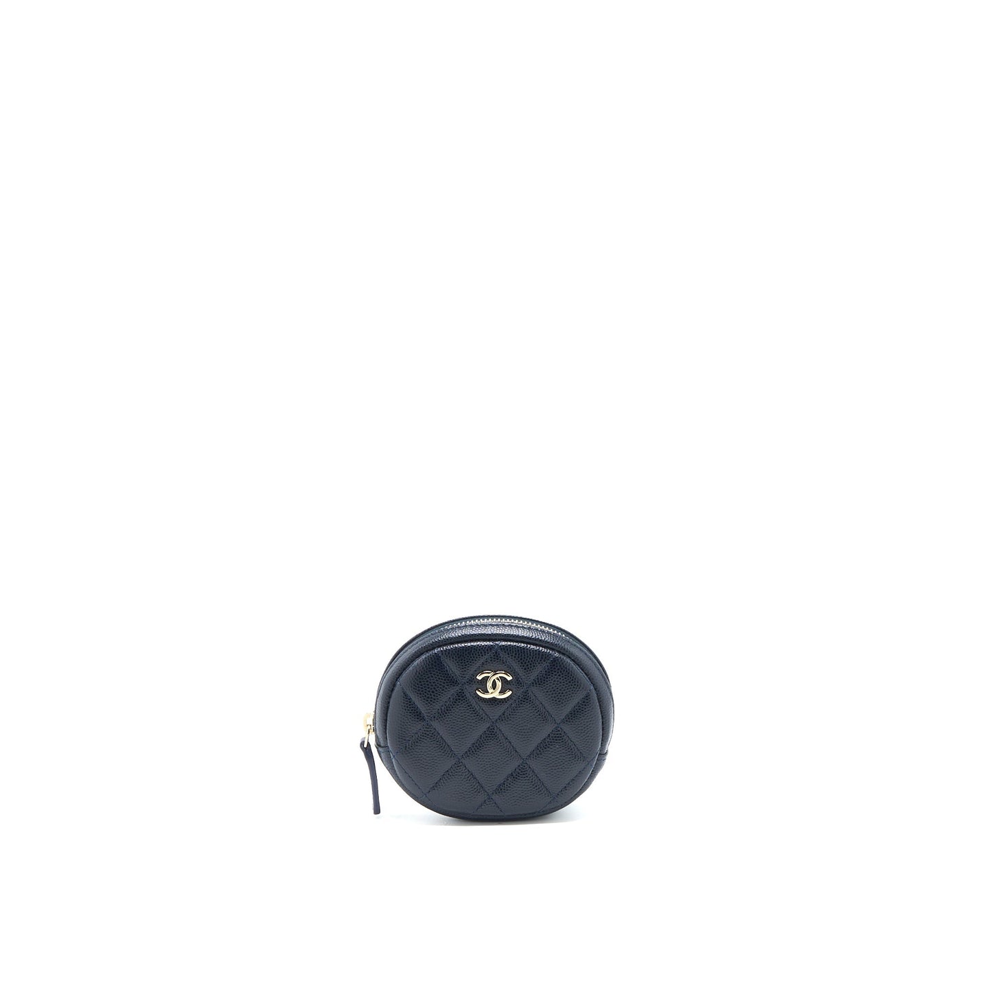 Chanel Round Caviar Navy LGHW Mini Bag