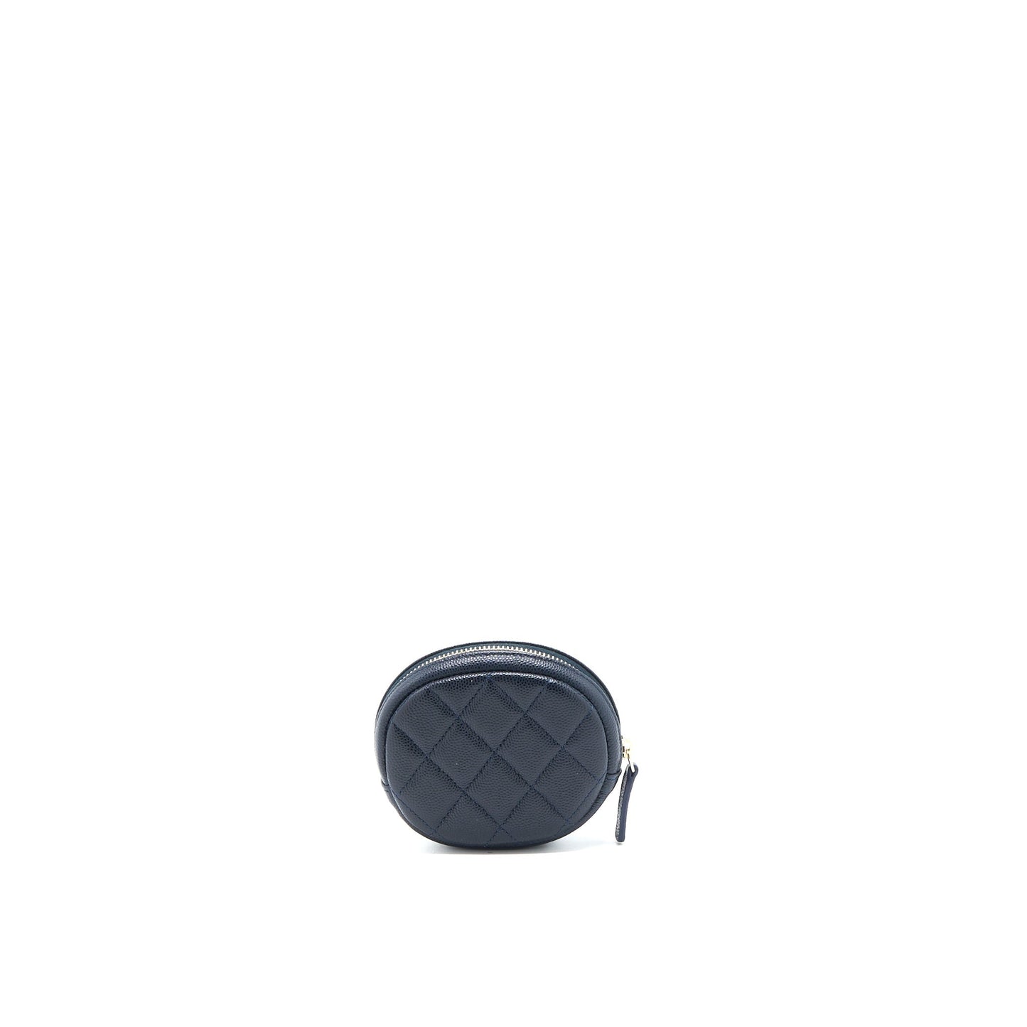 Chanel Round Caviar Navy LGHW Mini Bag
