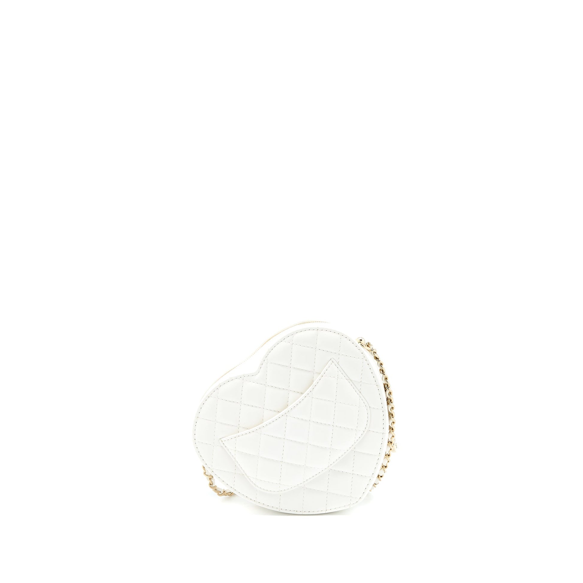 Chanel 22s Heart Lambskin LGHW Microchip White Handbag Lghw Microchip