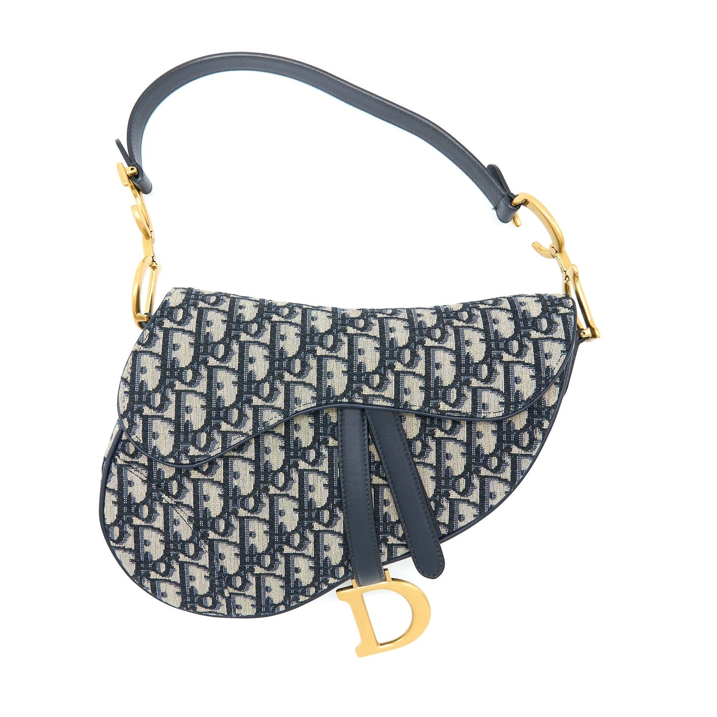 Dior Saddle Purse Oblique Jacquard Handbag Blue Medium Travel Bag Jacquard Handbag