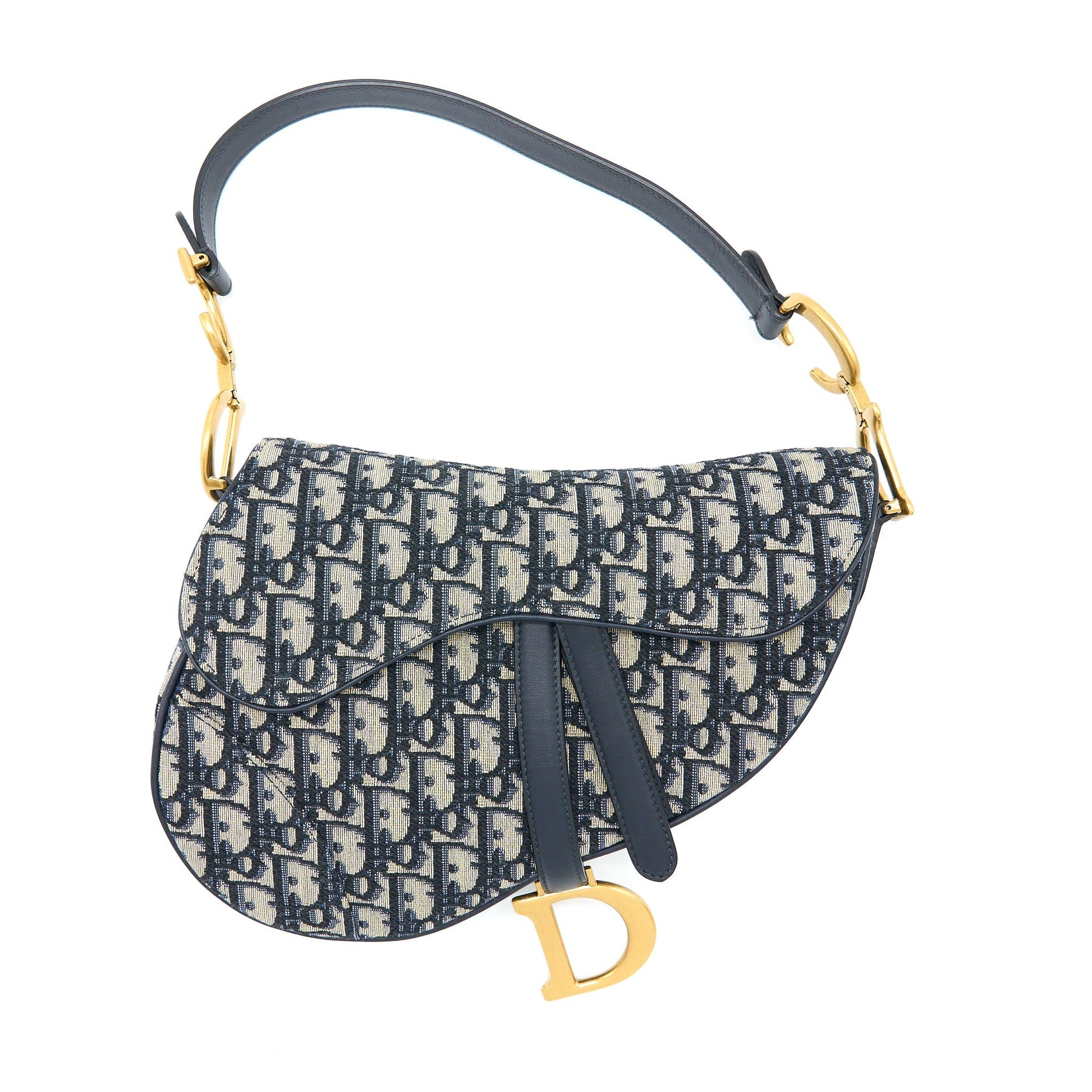 Dior Saddle Purse Oblique Jacquard Handbag Blue Medium Travel Bag Jacquard Handbag