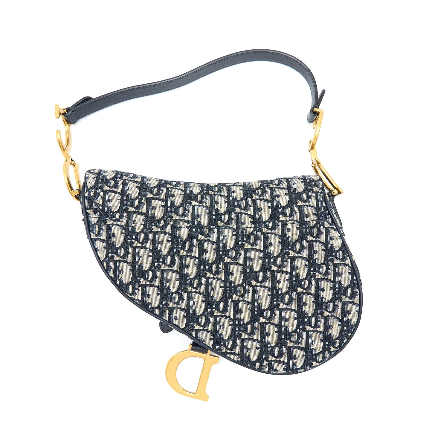 Dior Saddle Purse Oblique Jacquard Handbag Blue Medium Travel Bag Jacquard Handbag