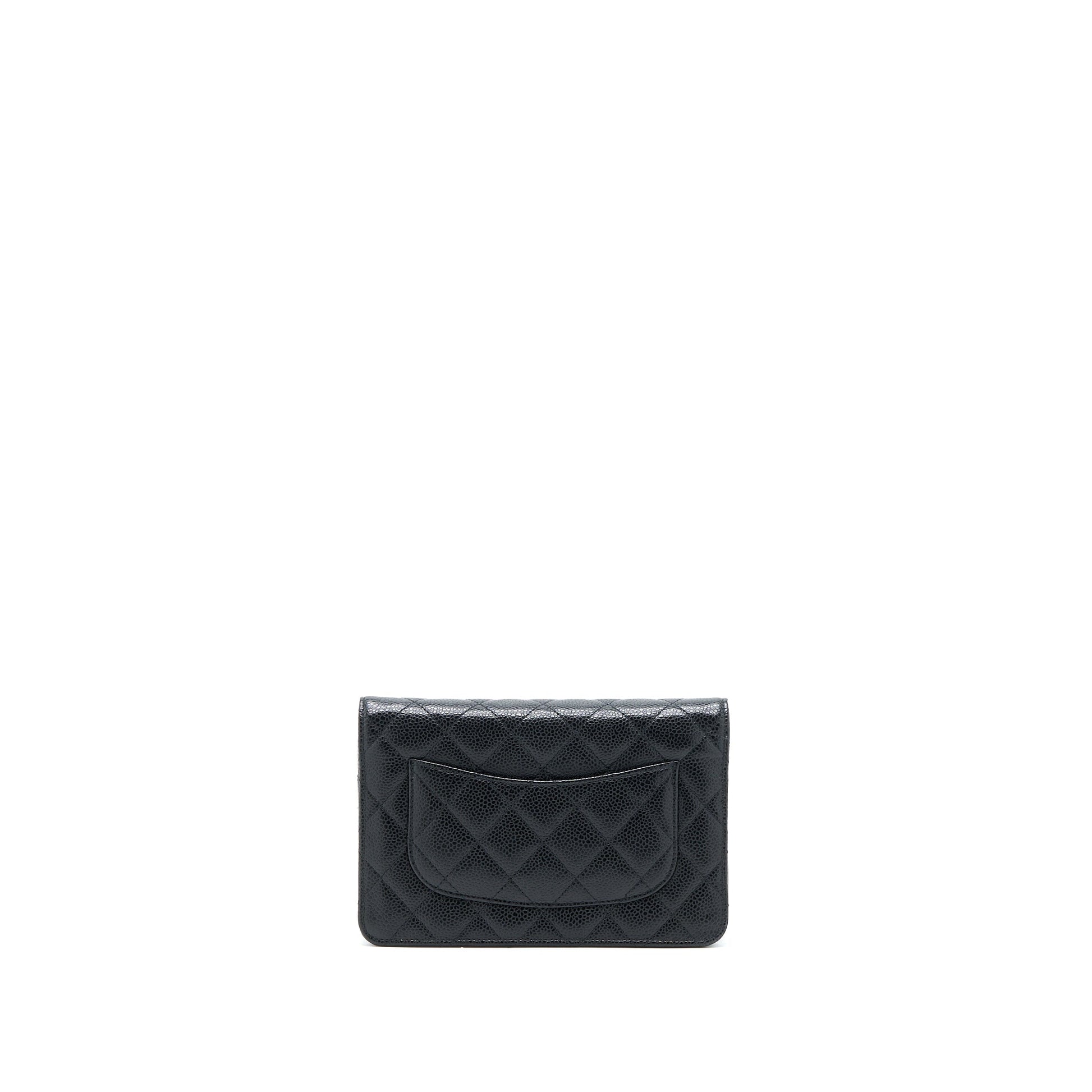 Chanel Classic on Caviar SHW Black Wallet Case Shw 6