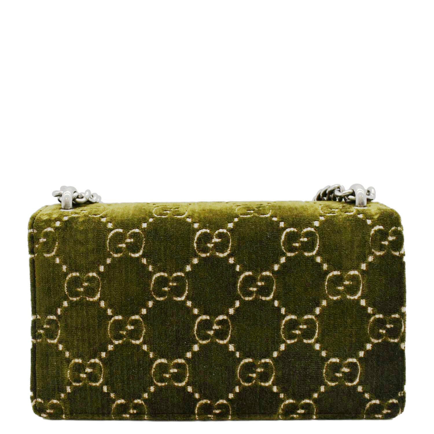 Gucci Dionysus Velvet Shoulder Bag Olive Small