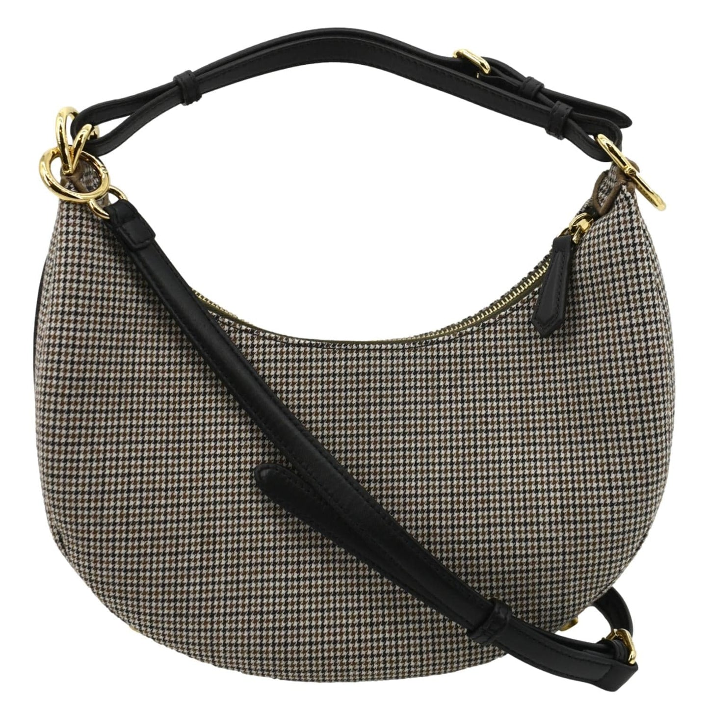 Fendi graphy Wool Fabric Hobo Bag Brown