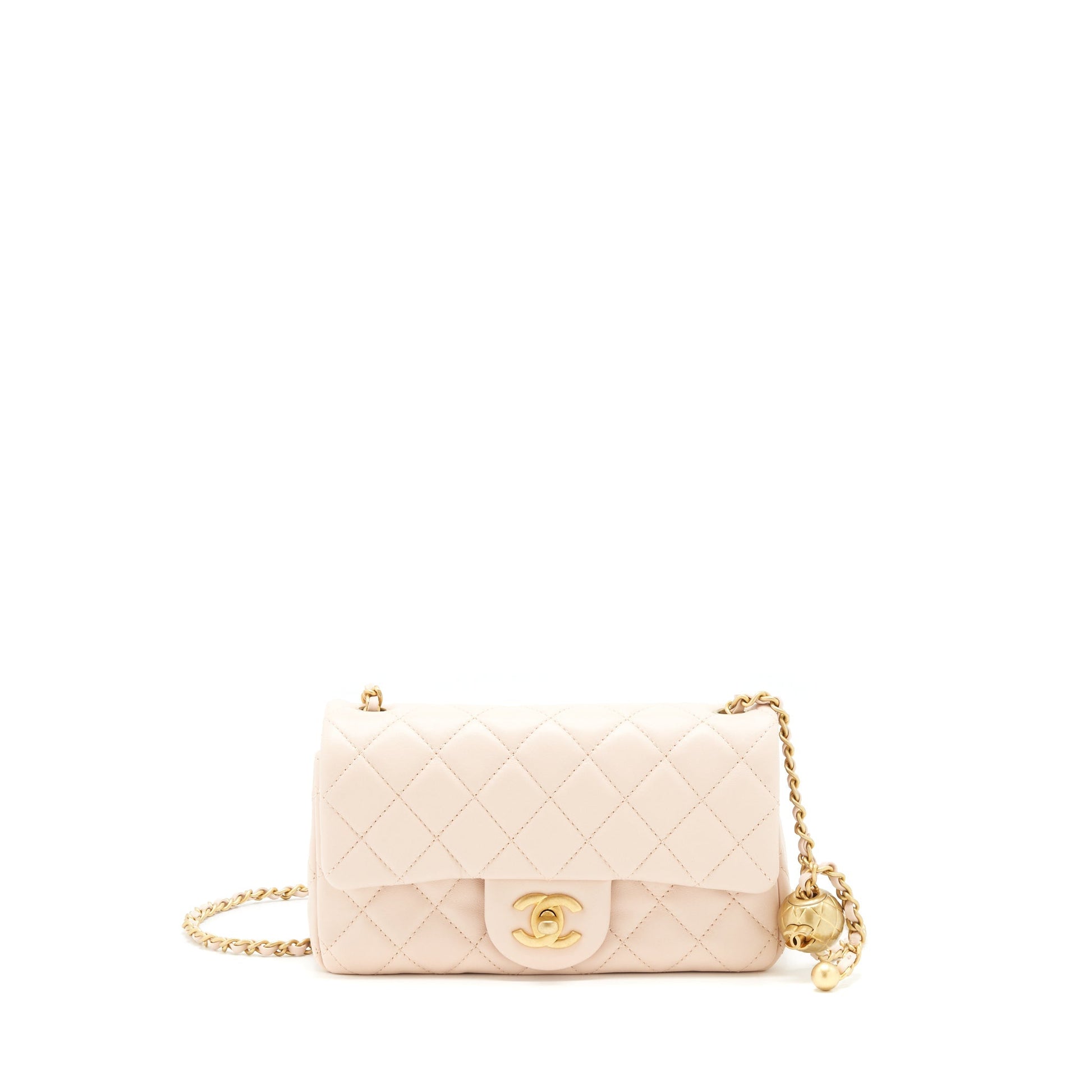 Chanel 22C Pearl Crush Rectangular Flap Lambskin Shoulder Bag