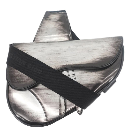 Dior Crossbody Bag Saddle Leather Silver