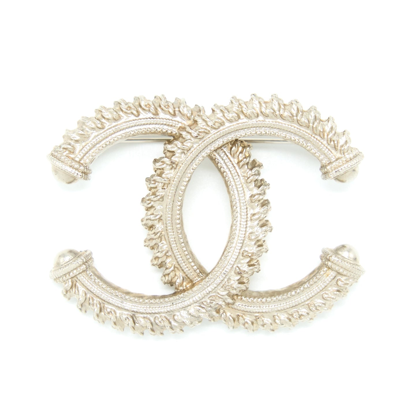 Chanel CC Logo Brooch Brushed Light Tone Gold Handbag