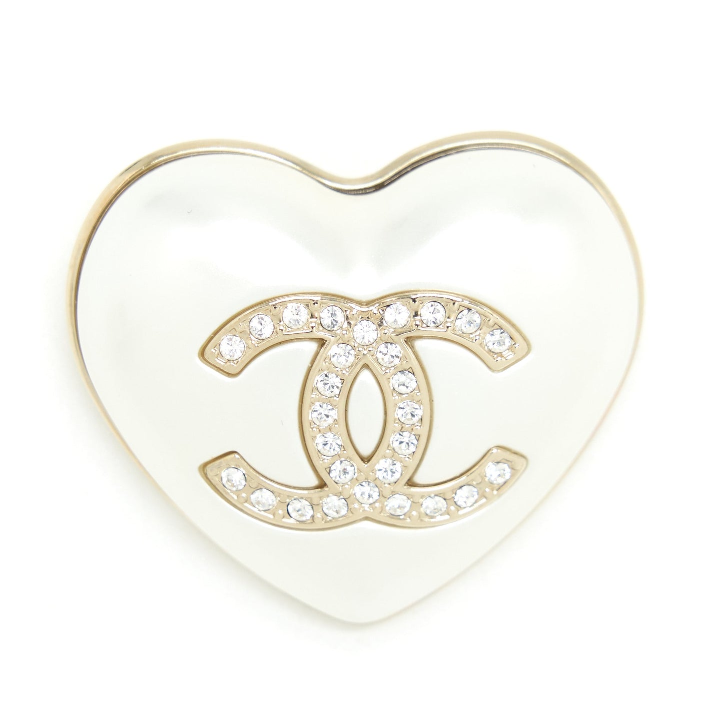Chanel 21K Heart Brooch LGHW Ivory Handbag