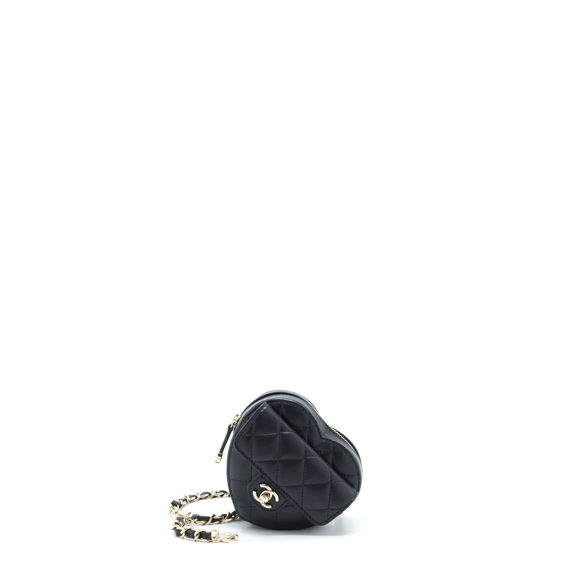 Chanel 22S Heart Belt Lambskin LGHW Black