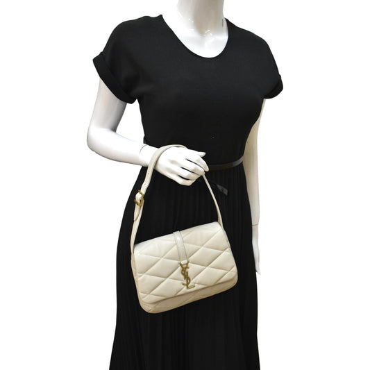 YSL Saint Laurent Yves Le Hobo Bag Antique Leather Lambskin Quilted Satchel Bag