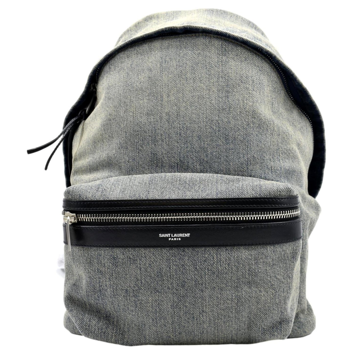 YSL Saint Laurent Yves Backpack Bag Denim Gray