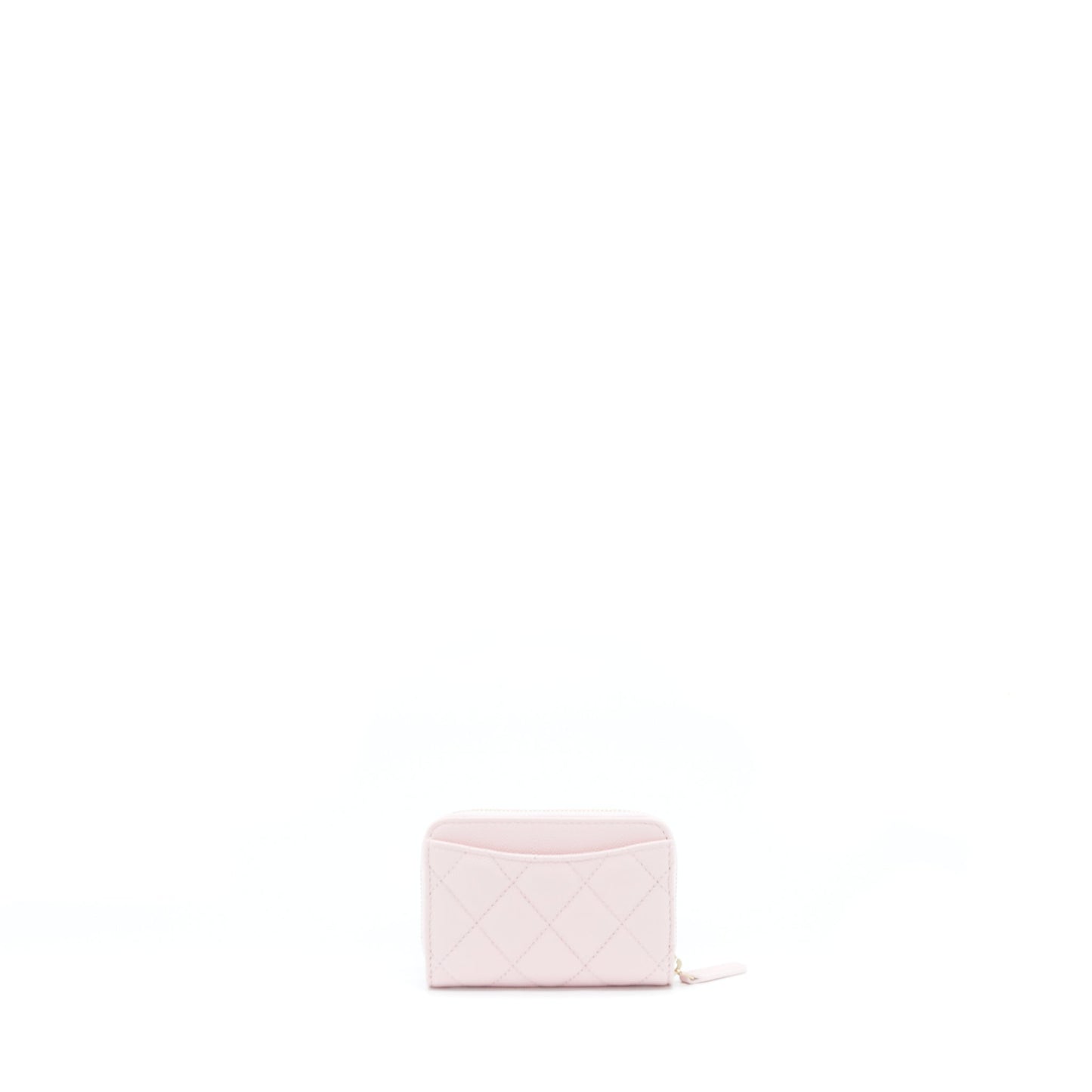 Chanel Zip Card Holder Caviar Light LGHW Pink Wallet Case