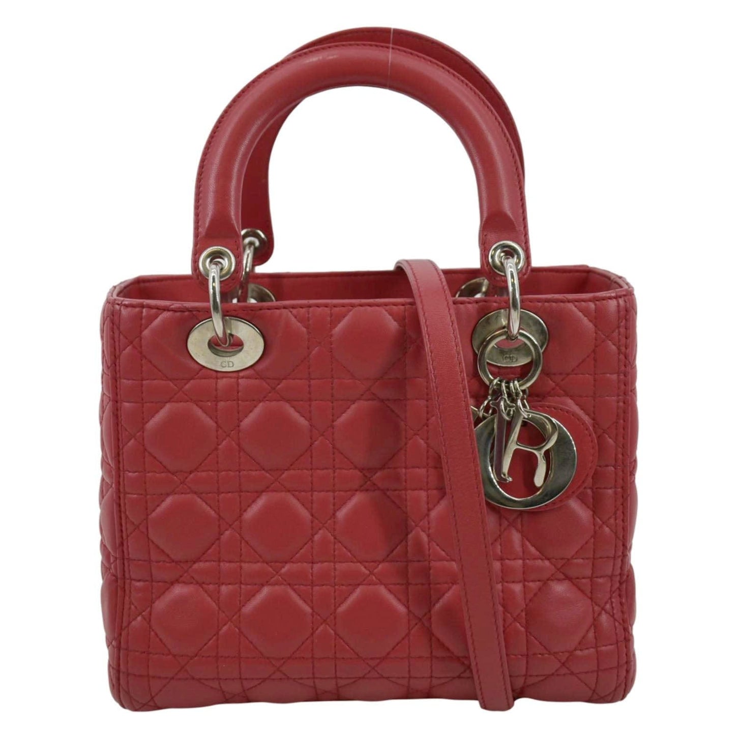 Dior Chanel Lady Cannage Shoulder Bag Lambskin Pink