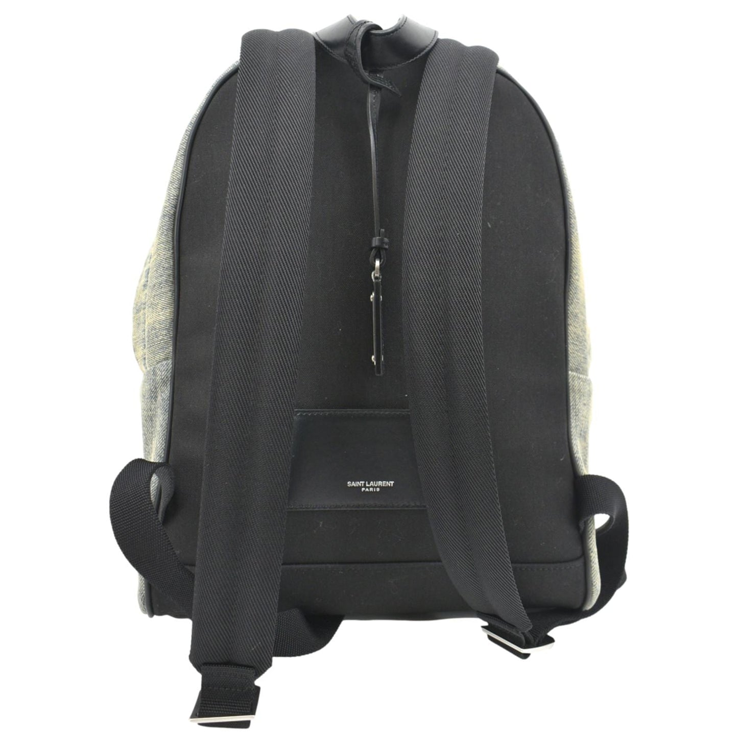 YSL Saint Laurent Yves Backpack Bag Denim Gray