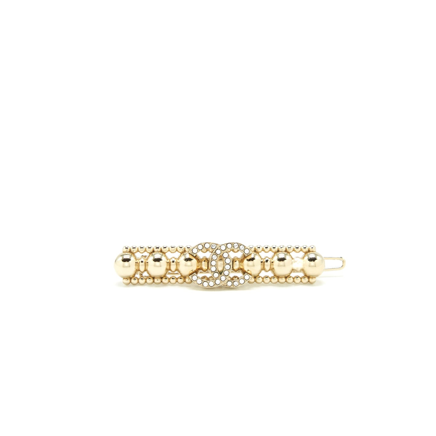 Chanel CC Logo Hair Clip Light Tone Gold Handbag