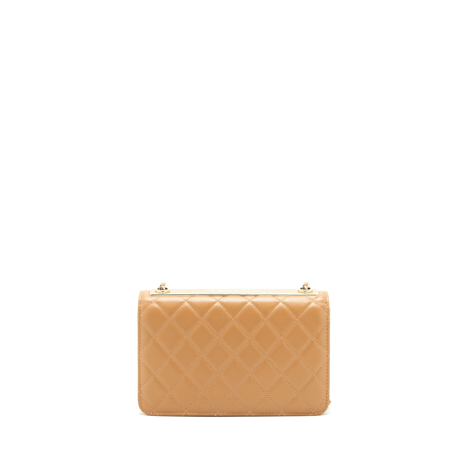 Chanel Trendy CC On Lambskin Dark LGHW Beige Wallet Case