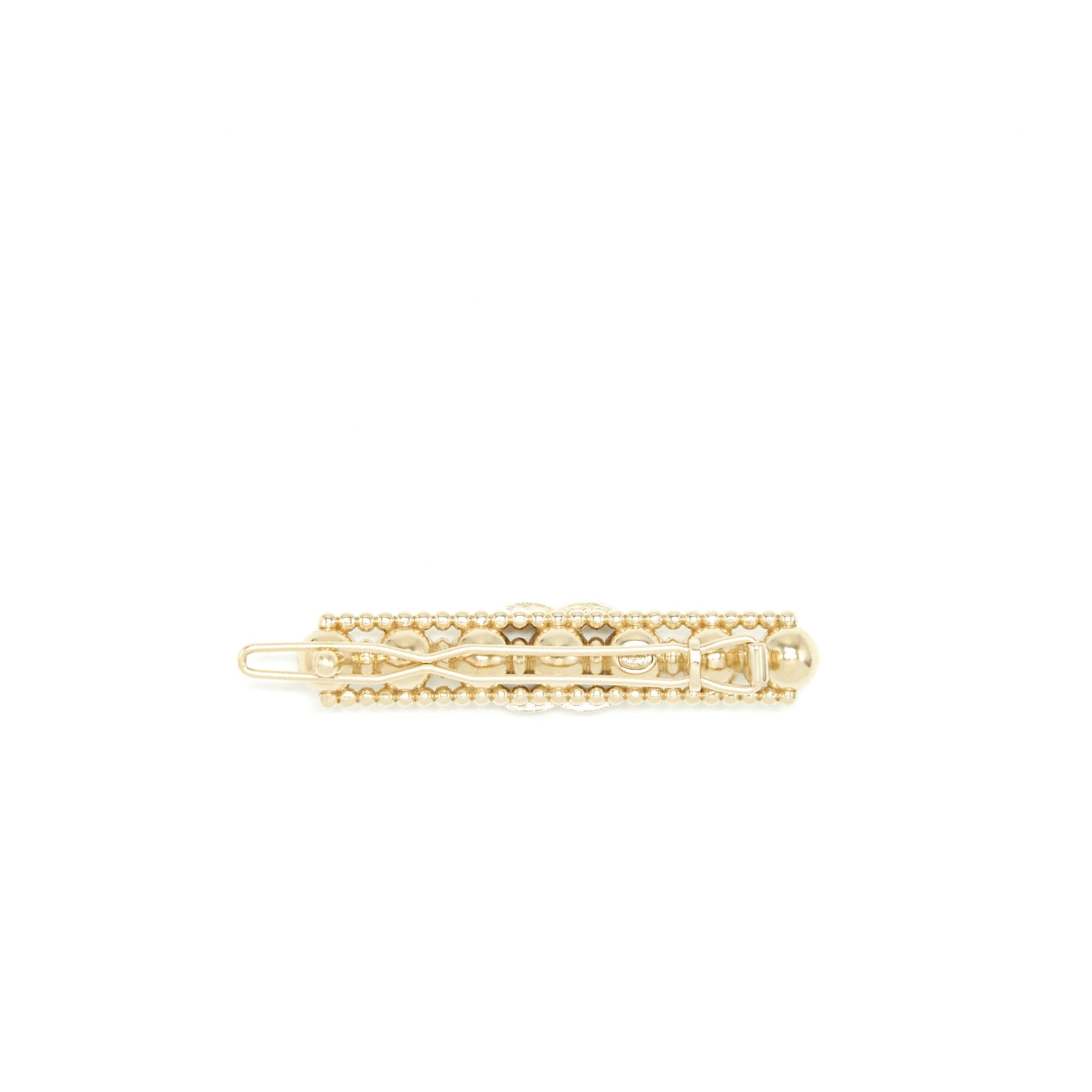 Chanel CC Logo Hair Clip Light Tone Gold Handbag