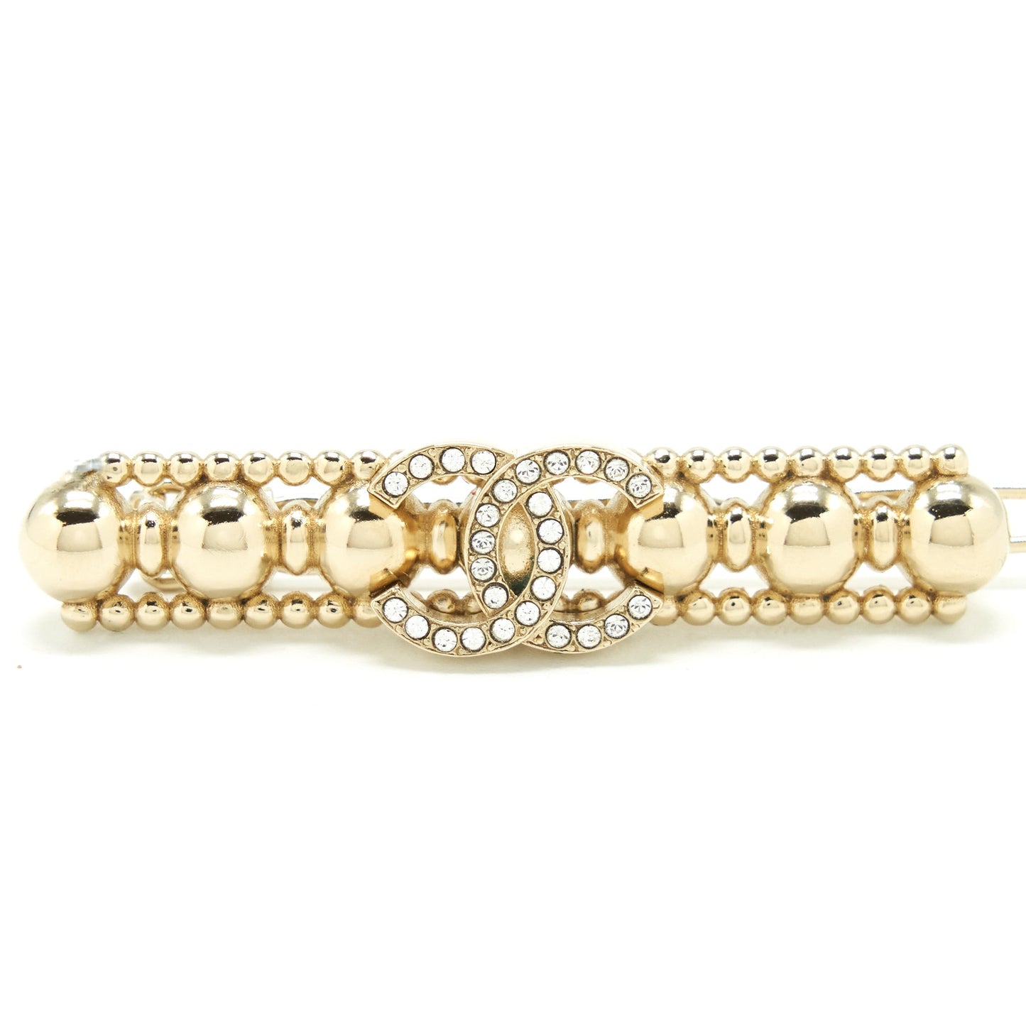 Chanel CC Logo Hair Clip Light Tone Gold Handbag