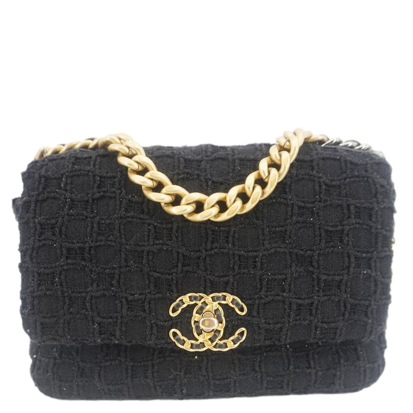 Chanel 19 Flap Tweed Black Travel Bag