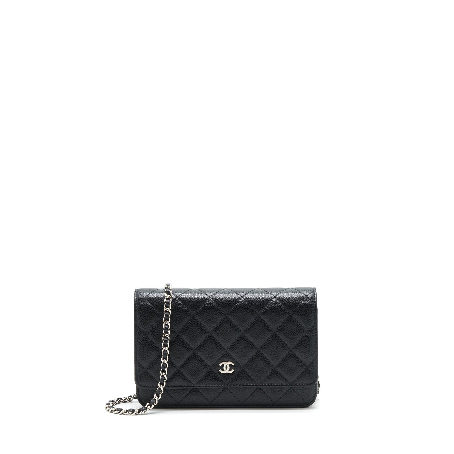 Chanel Classic On Caviar SHW Black Wallet Case Shw 4