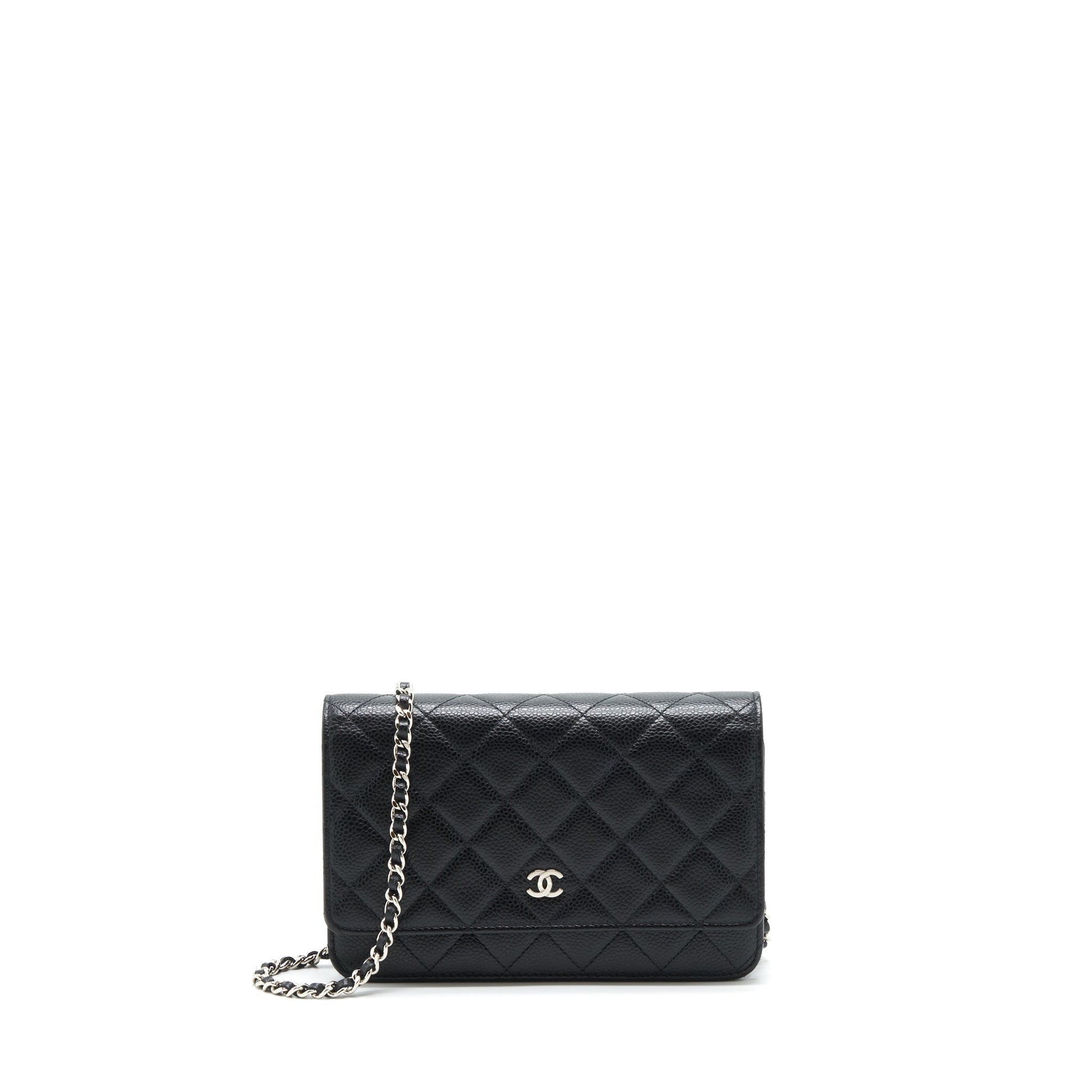 Chanel Classic On Caviar SHW Black Wallet Case Shw 4