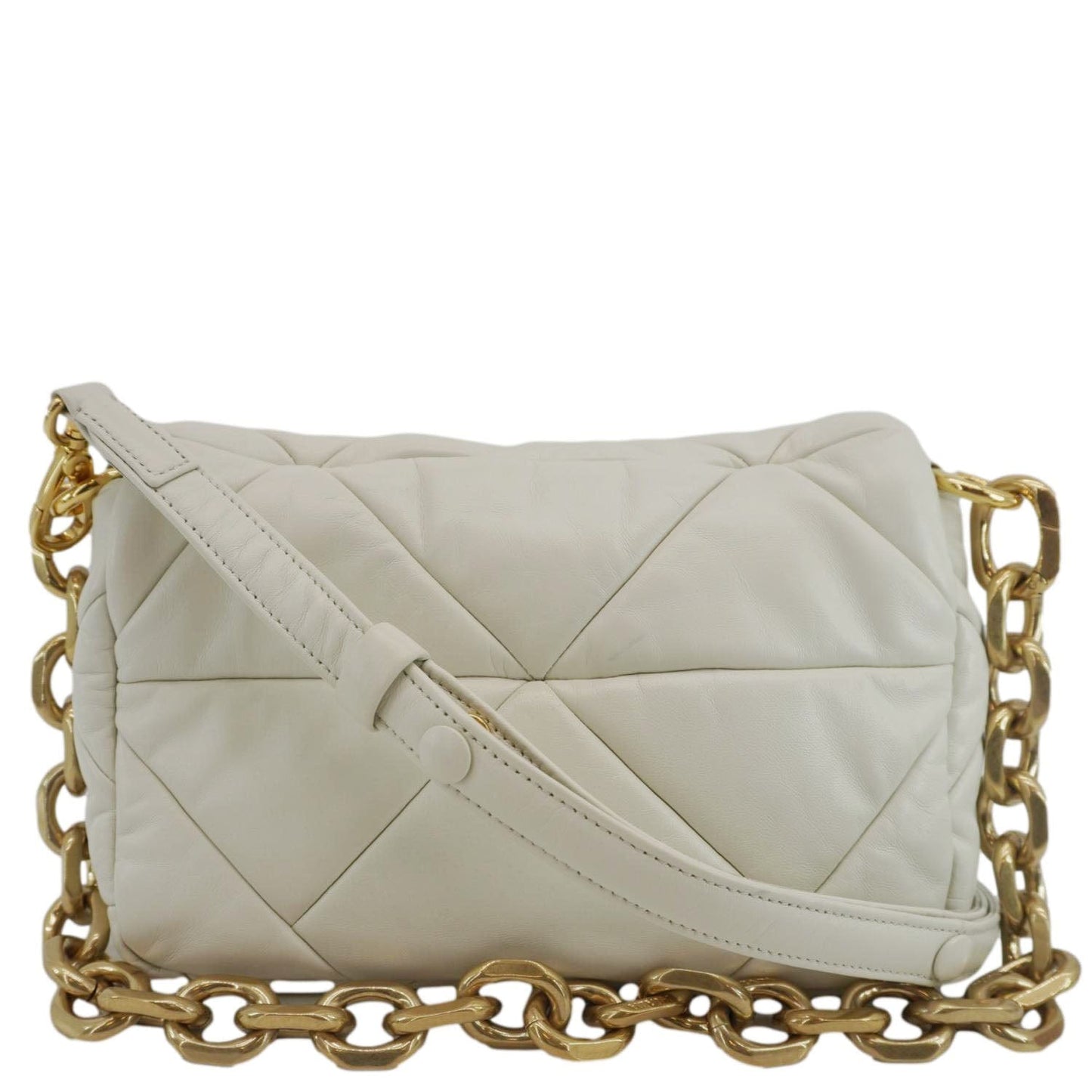 Patchwork System Nappa Shoulder Bag Leather White Bag White