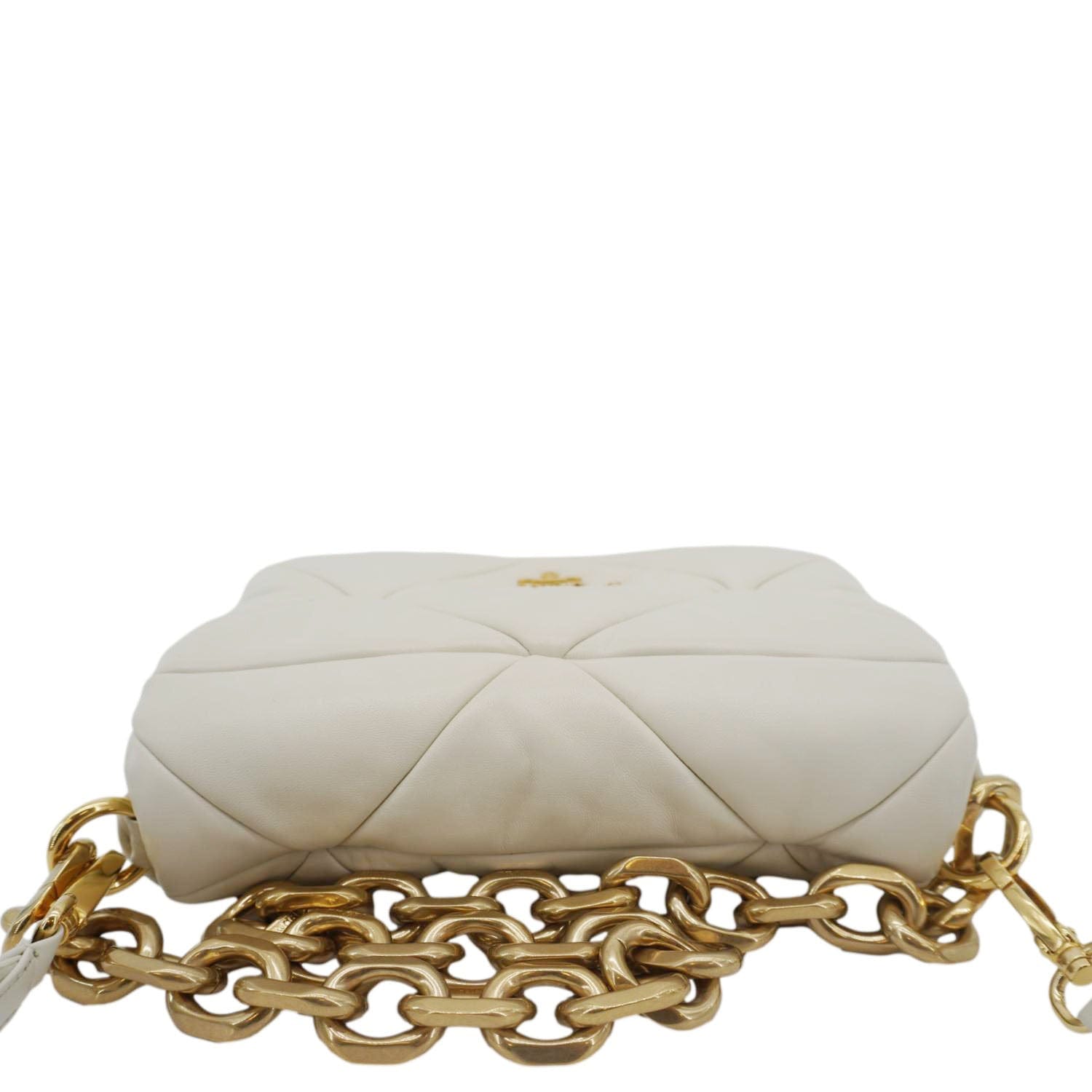 Prada Patchwork System Nappa Shoulder Bag Leather White Small
