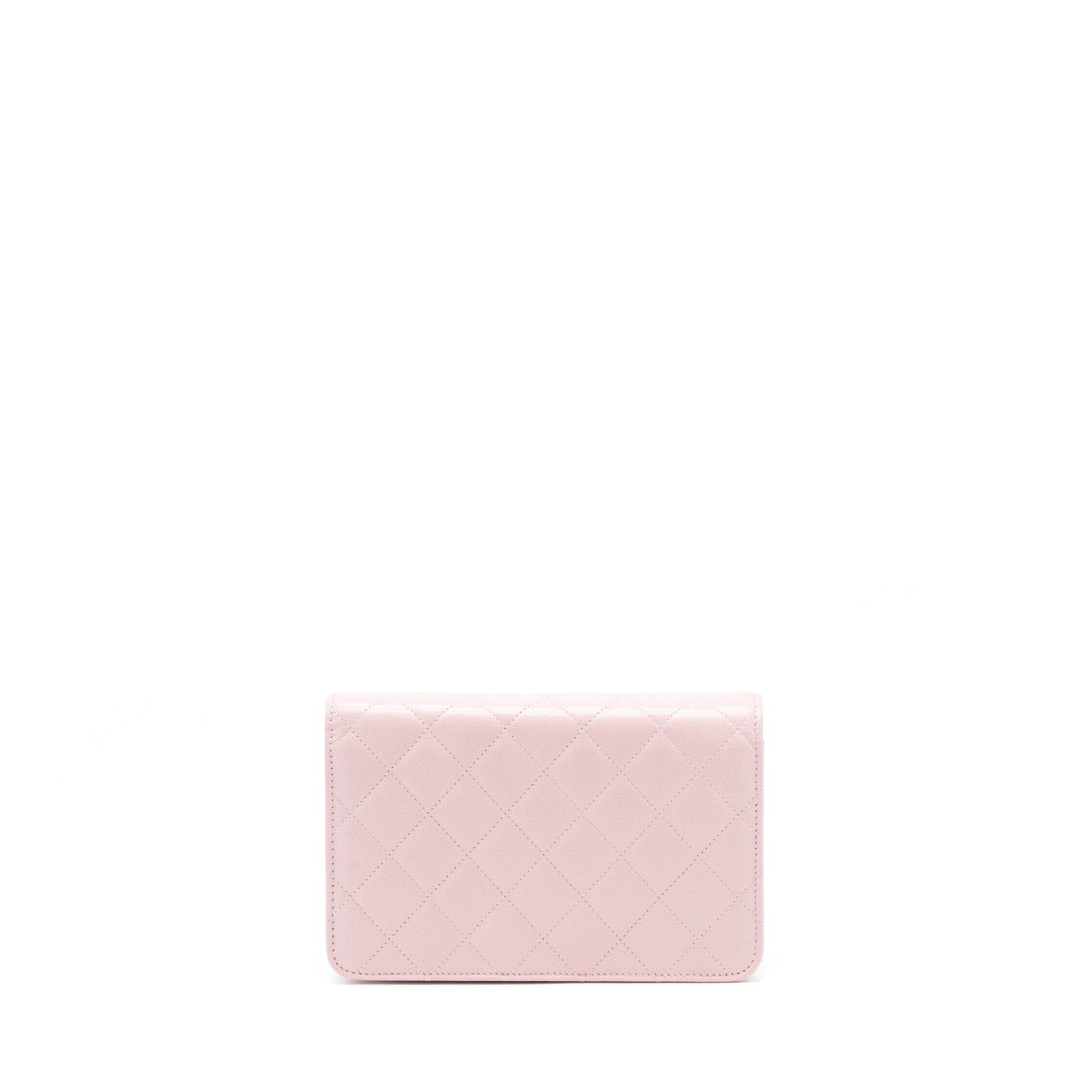 Chanel 22B On Detail CC Logo Caviar Pink Wallet Case