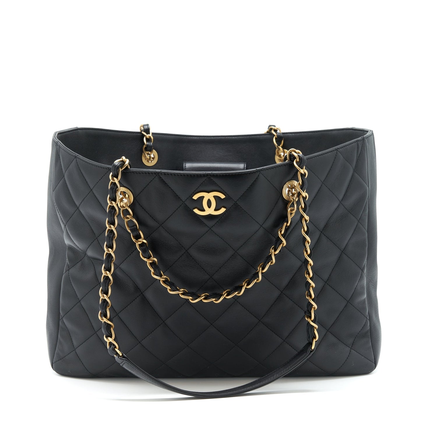 Chanel Supple GHW Microchip Black Tote Bag