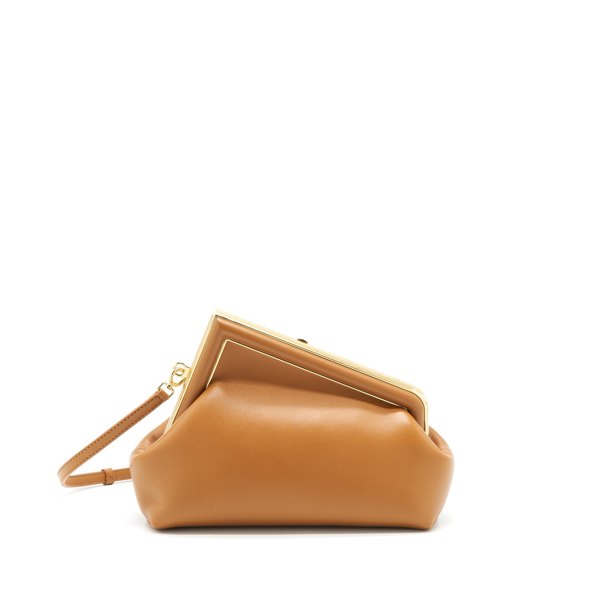 Fendi First Pouch Caramel Handbag Lambskin Small Travel Bag