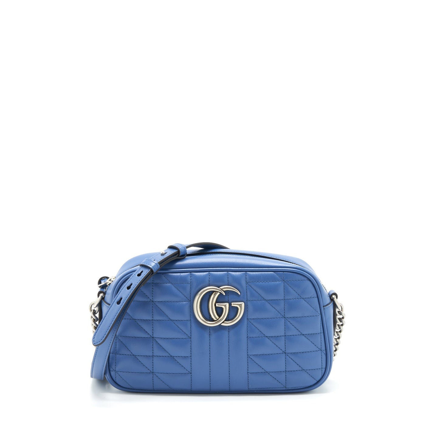 Gucci Marmont Shoulder Bag Shw Matelasse Blue