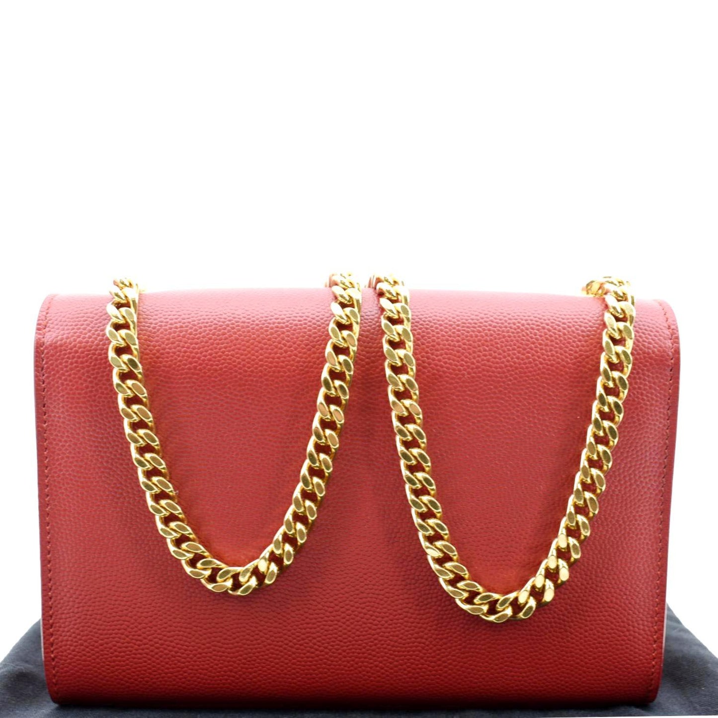 YSL Saint Laurent Yves Kate Grain De Poudre Crossbody Bag Red Small
