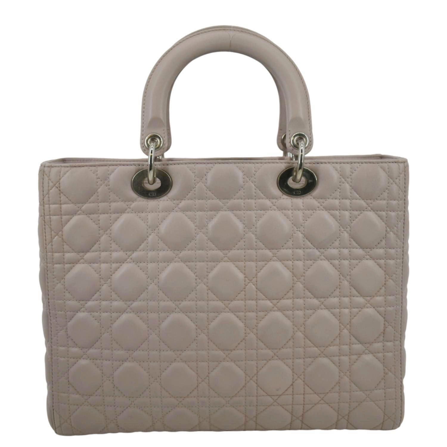 Dior Lady Shoulder Bag Leather Quilted Pink