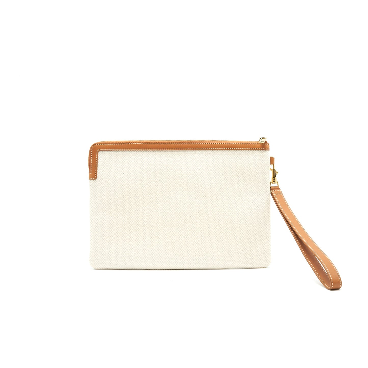 Celine Zip Pouch With Strap Handbag Canvas Small Travel Bag