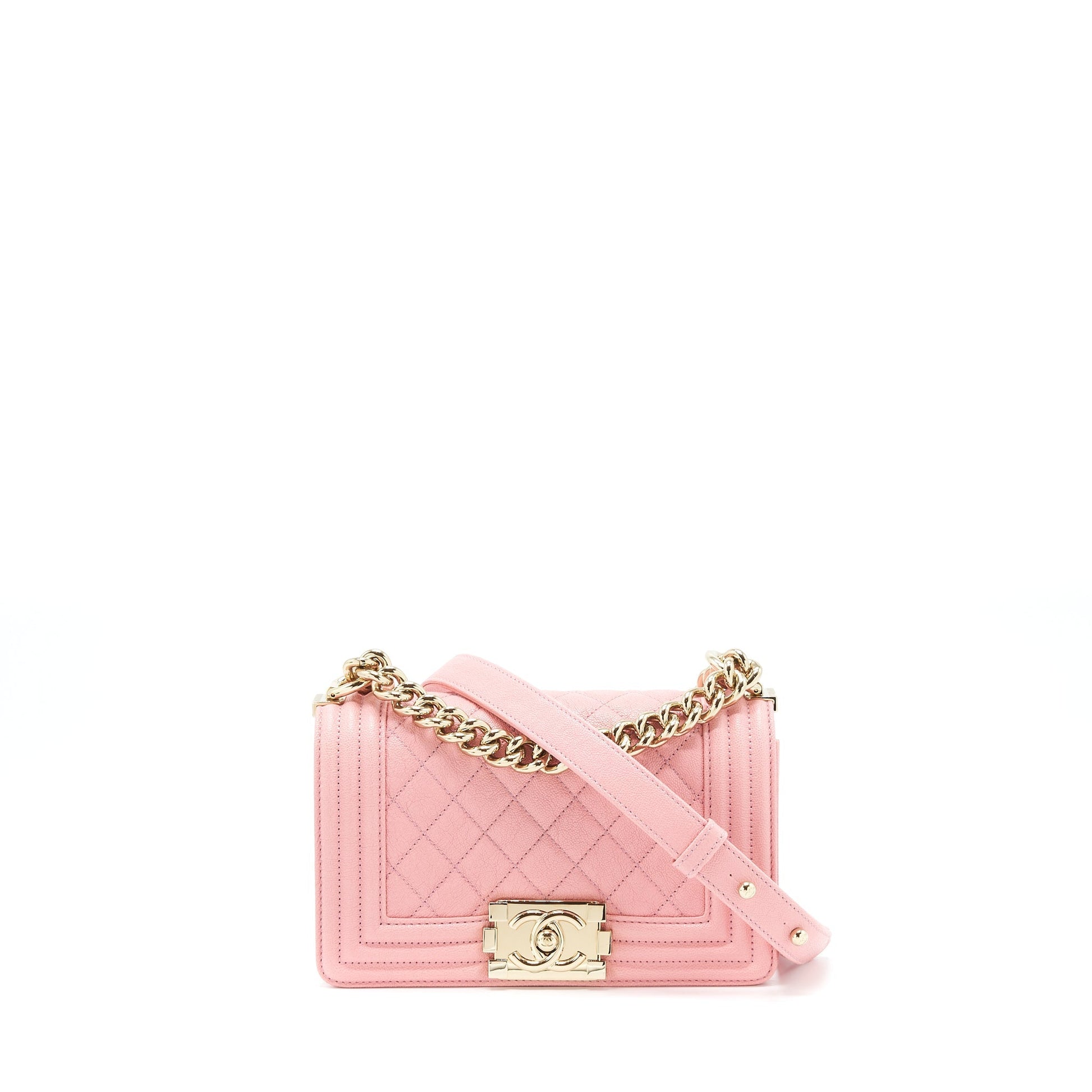 Chanel Boy Caviar Light LGHW Pink Small Handbag