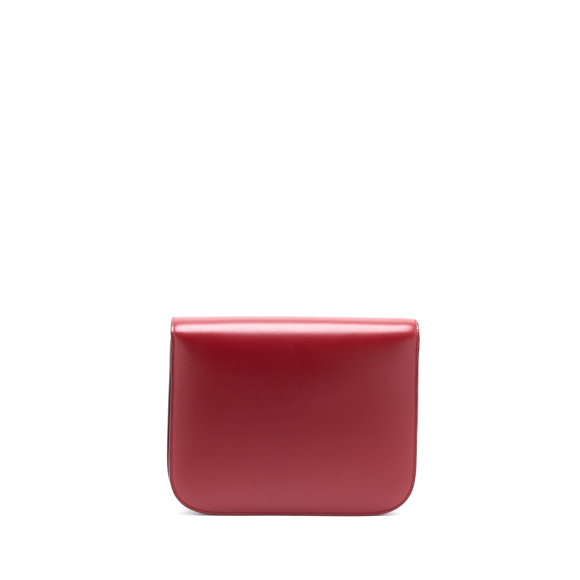 Celine Classic Box Purse Calfskin Handbag Red Medium Travel Bag