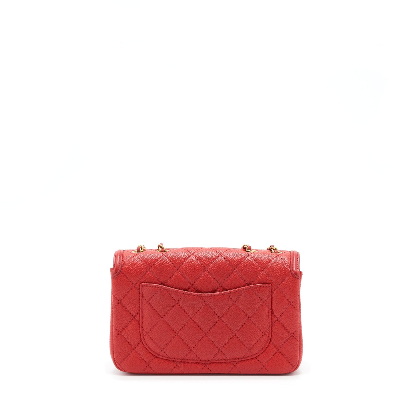 Chanel Filigree Flap Caviar GHW Red Shoulder Bag