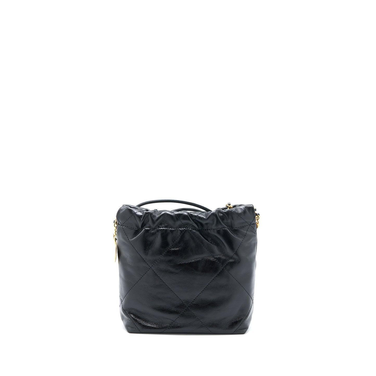 Chanel 23S 22 Pearl Shiny Calfskin GHW Black Mini Bag Microchip 1