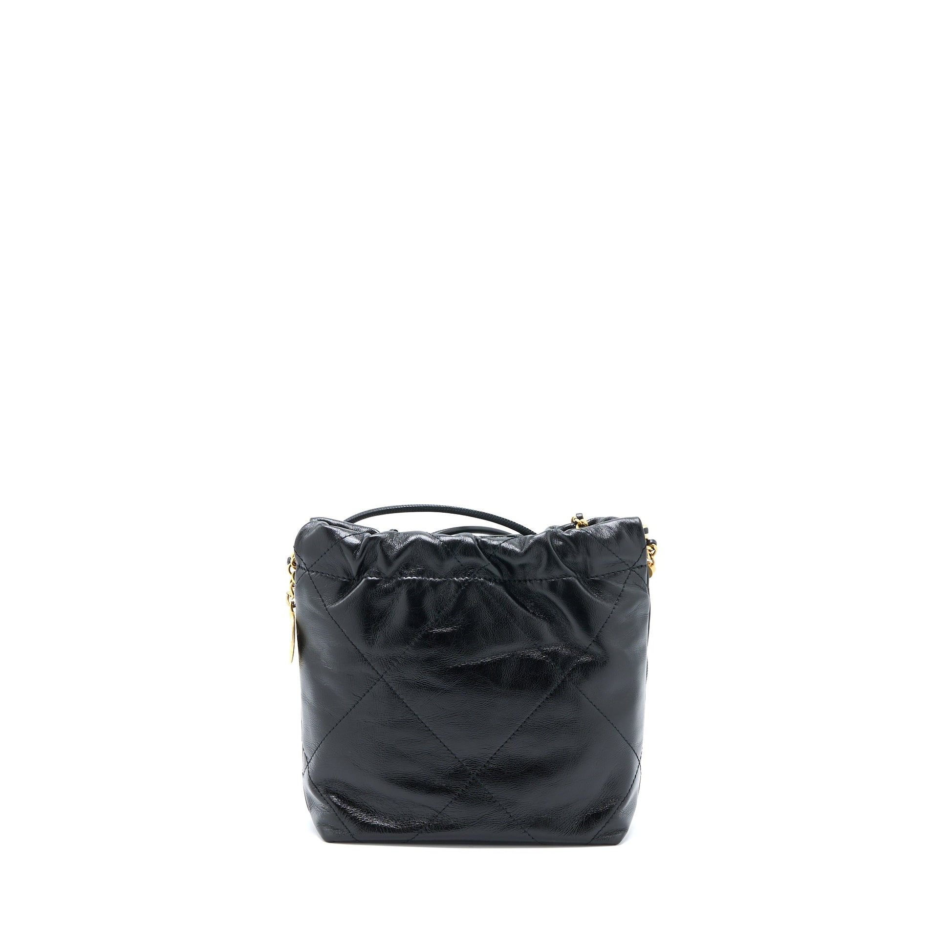 Chanel 23S 22 Pearl Shiny Calfskin GHW Black Mini Bag Microchip 1