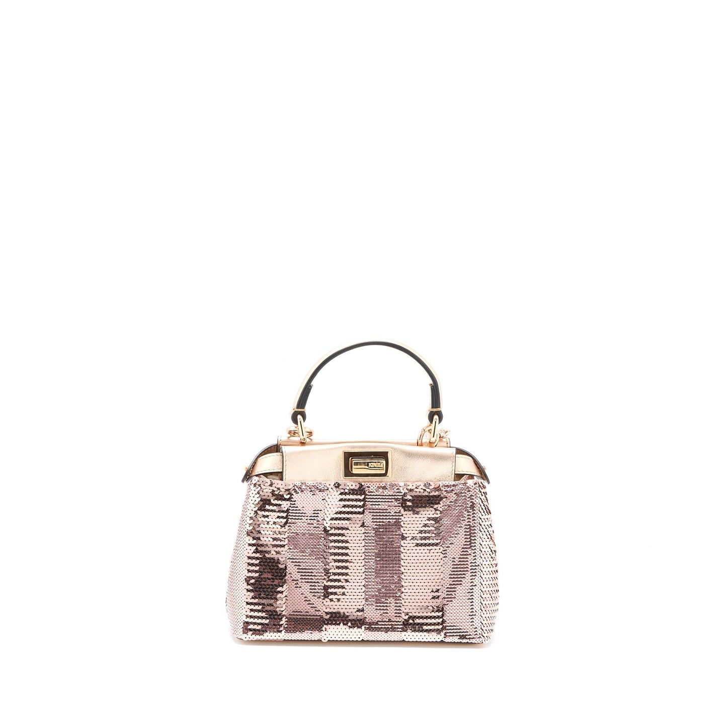 Fendi Peekaboo Sequin Light With Hardware Handbag Leather Pink Mini Travel Bag