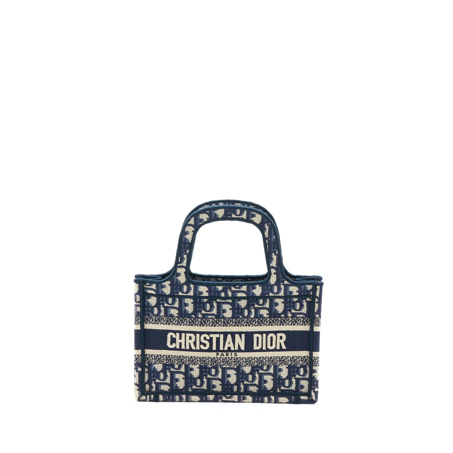 Dior Book Tote Oblique Embroidery Handbag Blue Mini Tote Bag