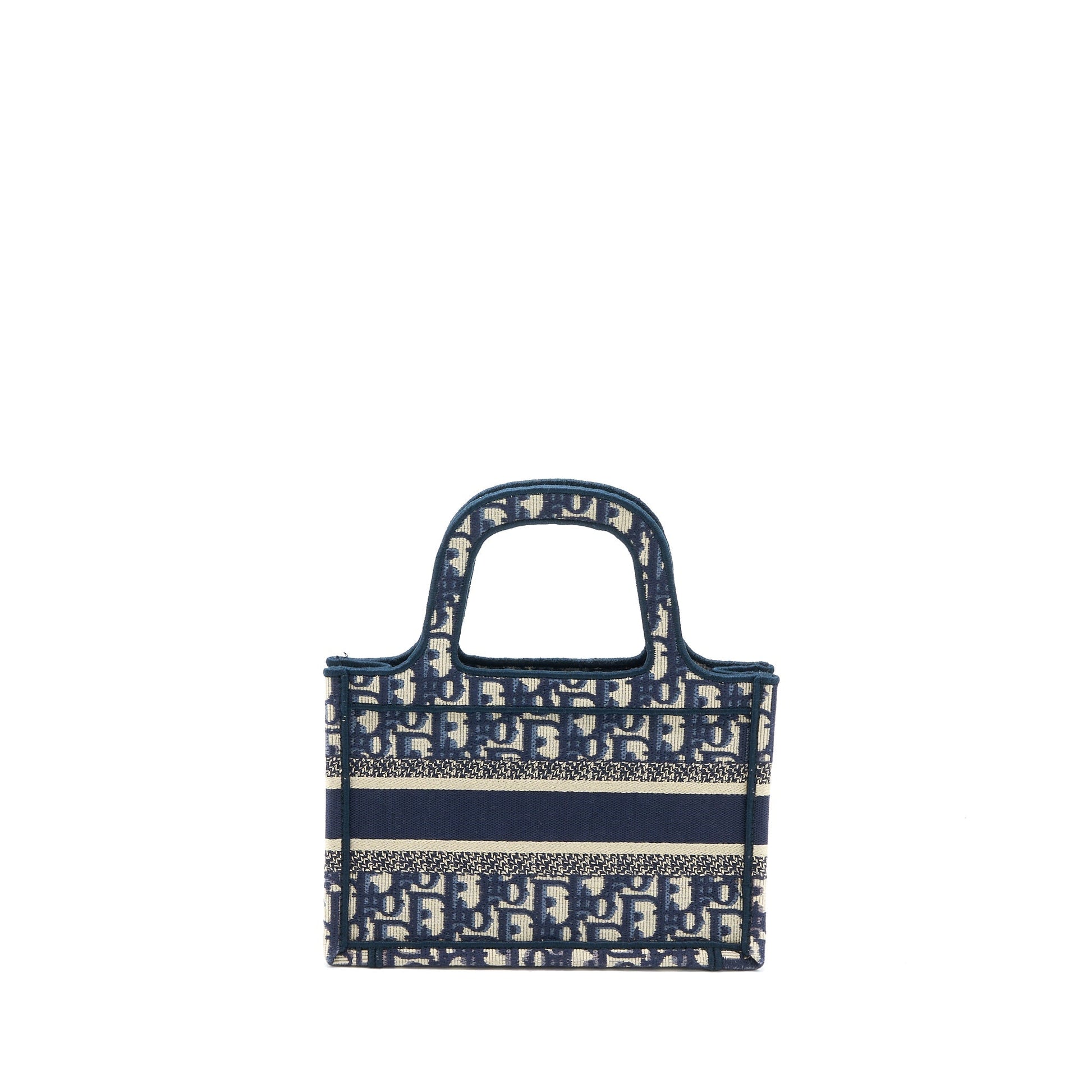 Dior Book Tote Oblique Embroidery Handbag Blue Mini Tote Bag
