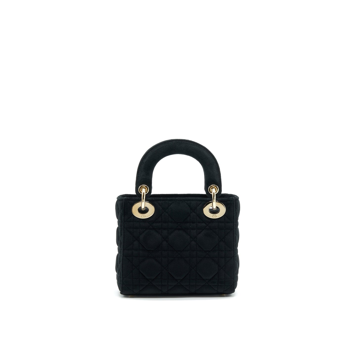 Dior Christian Mini Lady In Velvet With Light Black White Travel Bag