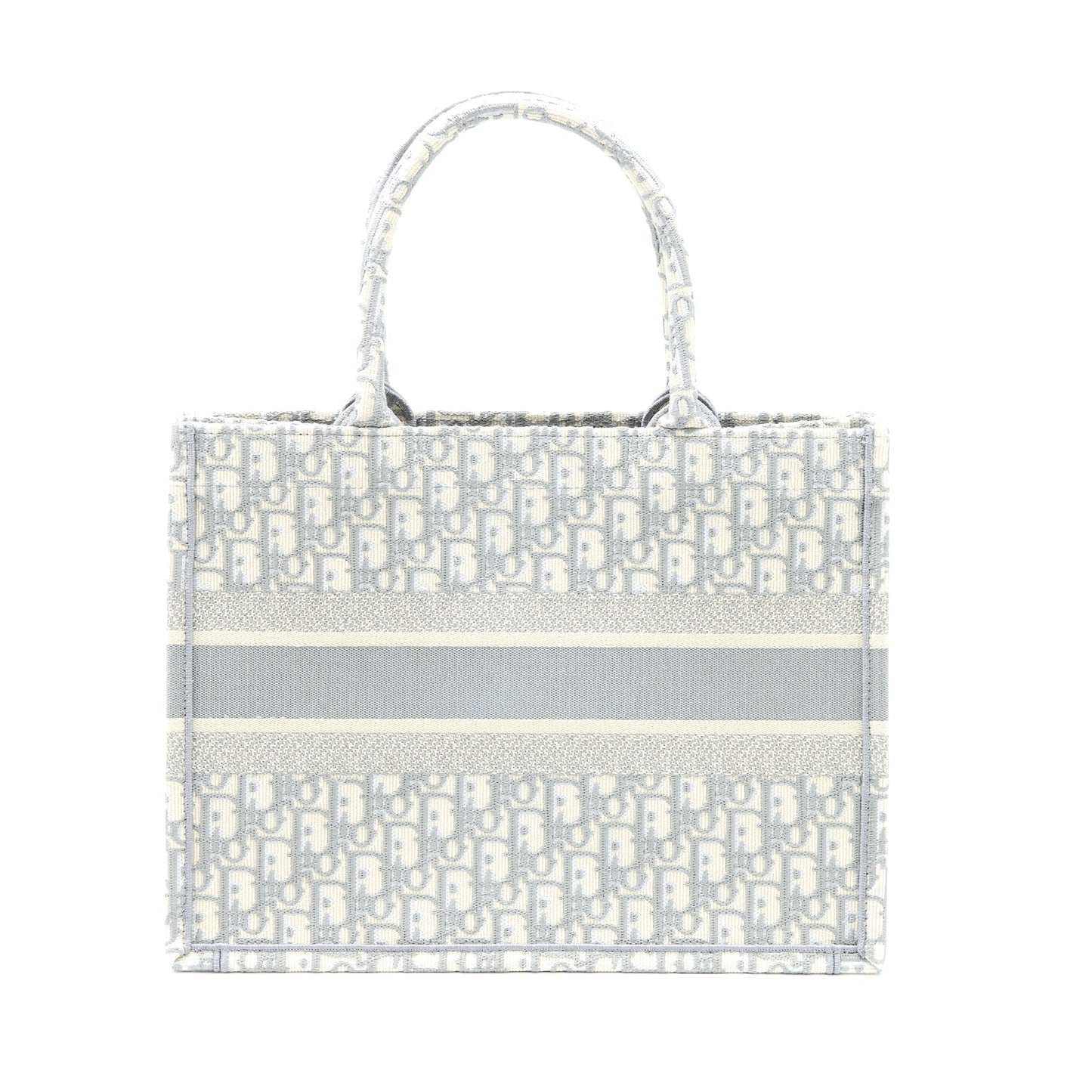 Dior Book Tote Oblique Embroidery Grey Handbag Canvas Medium Tote Bag
