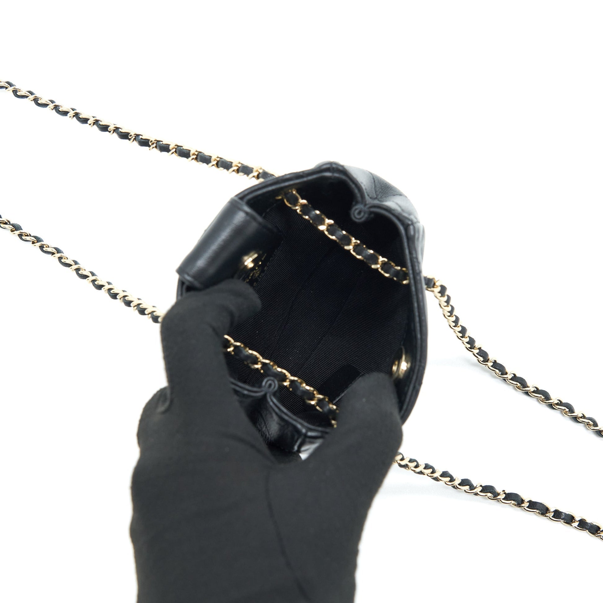 Chanel 22C Lambskin LGHW Black Crossbody Bag