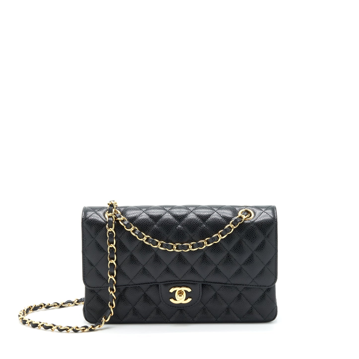 Chanel Classic Flap Caviar GHW Black Shoulder Bag Ghw 2